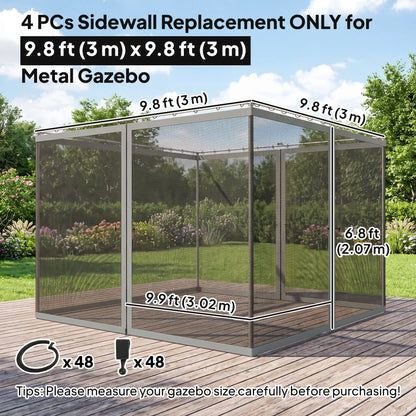 Replacement Mosquito Netting For Gazebo, 10' X 10', With Zippers, Black Gazebo Sidewalls at Gallery Canada