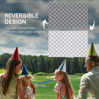 Waterproof Outdoor Rug, 6' x 9', Reversible RV Mat, Grey & White Garden Decor at Gallery Canada