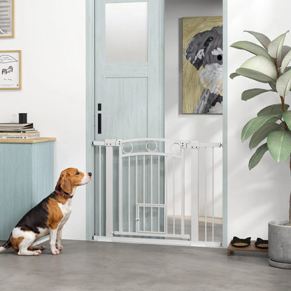 30" Extra Tall Dog Gate With Cat Door, 2 Extension Kits, 30"-41" Width Houses, Kennels & Pens at Gallery Canada