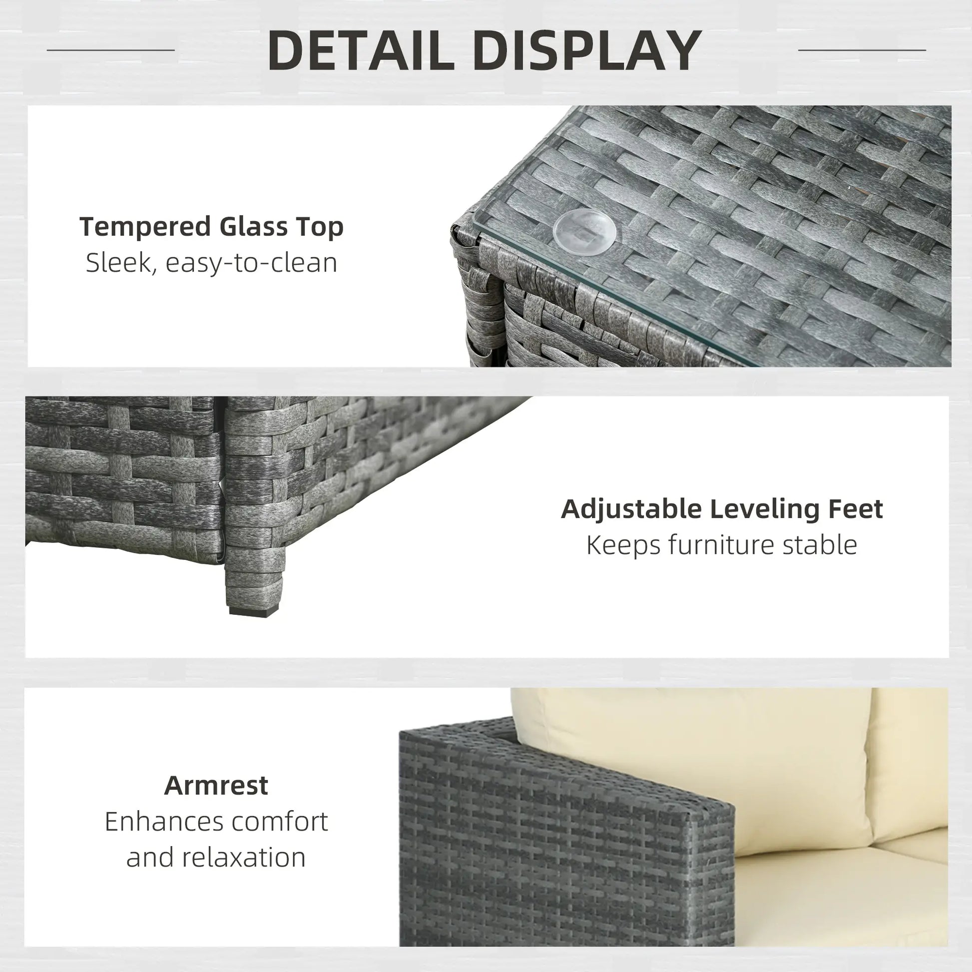 3pc Rattan Wicker Outdoor Furniture Set, Loveseats Coffee Table, Beige Patio Furniture Sets at Gallery Canada