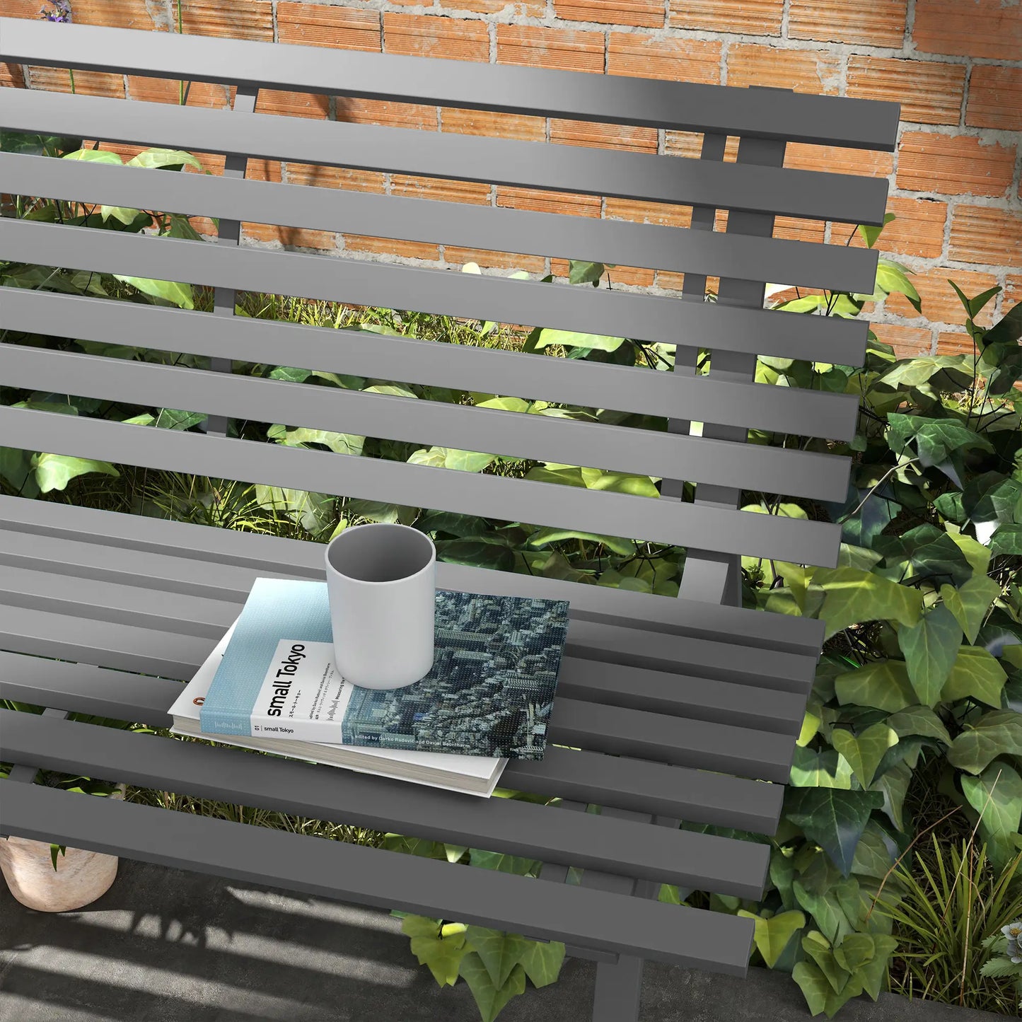 Outdoor Patio Bench, Aluminum Lightweight Park Bench, Grey Piano Benches at Gallery Canada