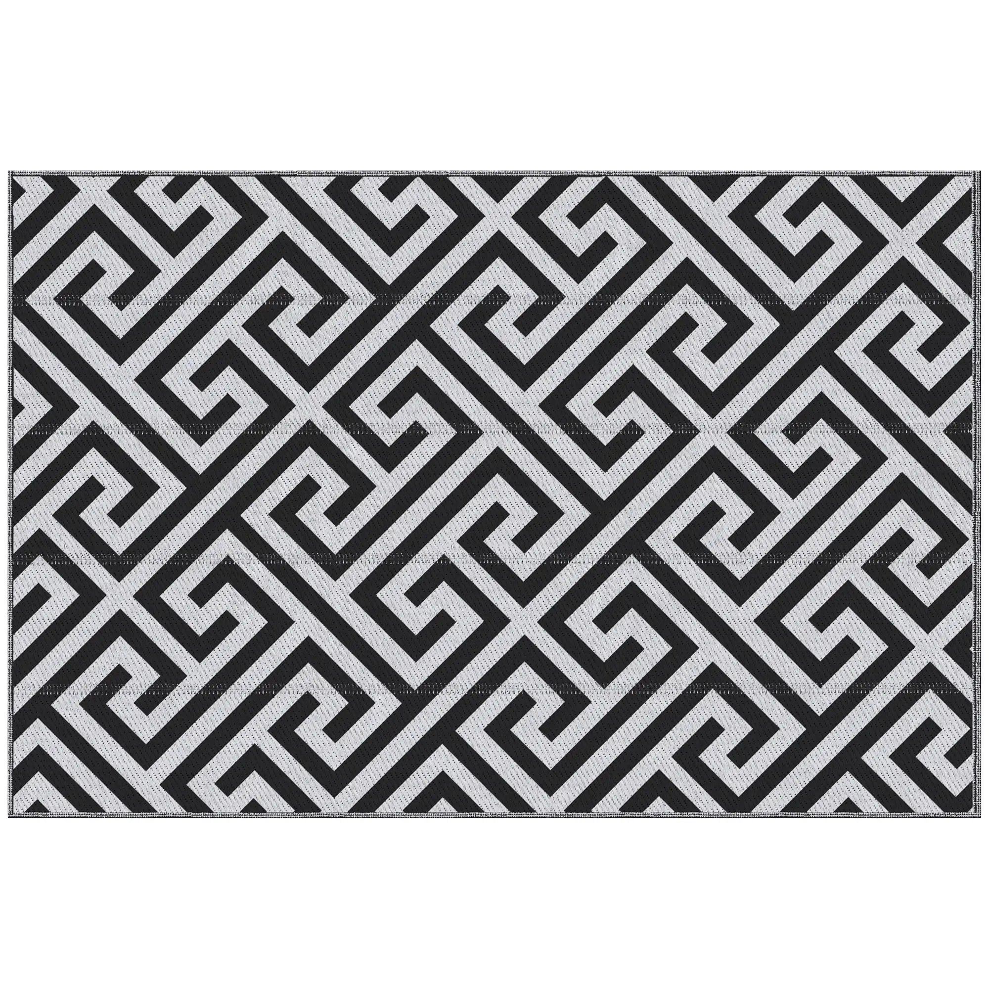 Reversible Outdoor RV Rug, 4' x 6', Patio Mat, Black & White Outdoor Reversible Rugs at Gallery Canada