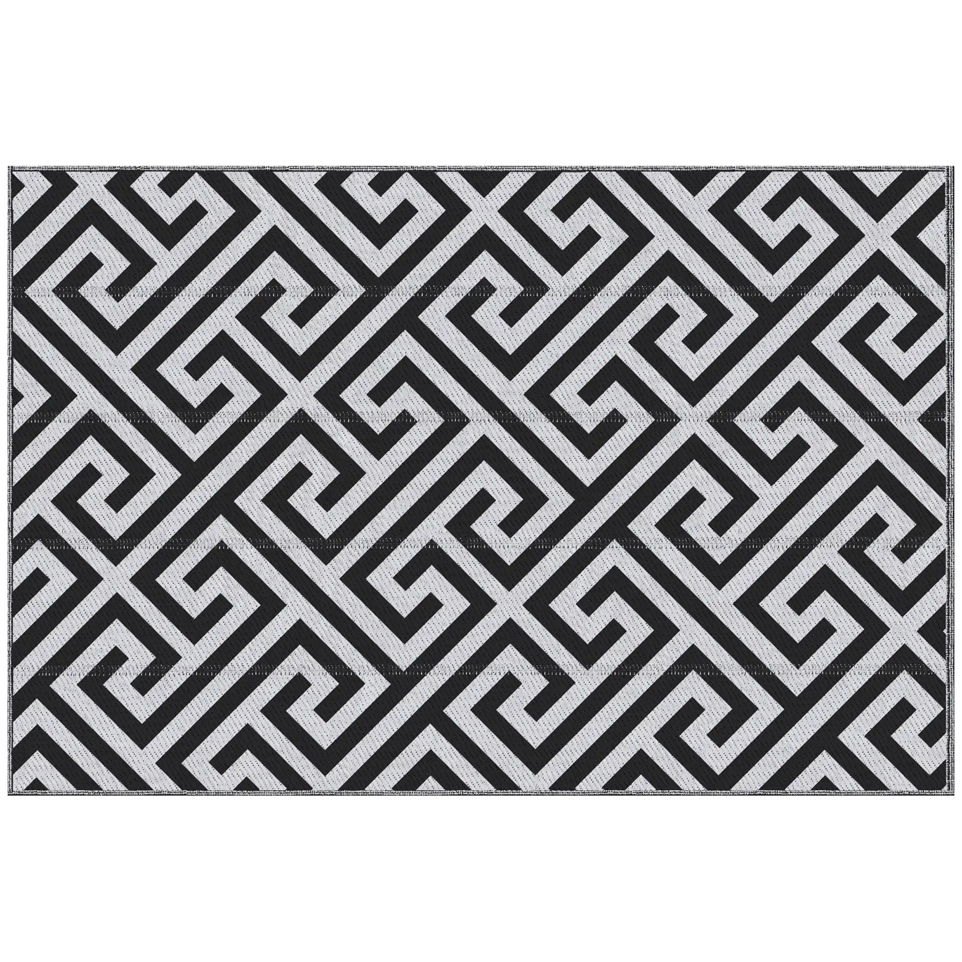 Reversible Outdoor RV Rug, 4' x 6', Patio Mat, Black & White Outdoor Reversible Rugs at Gallery Canada