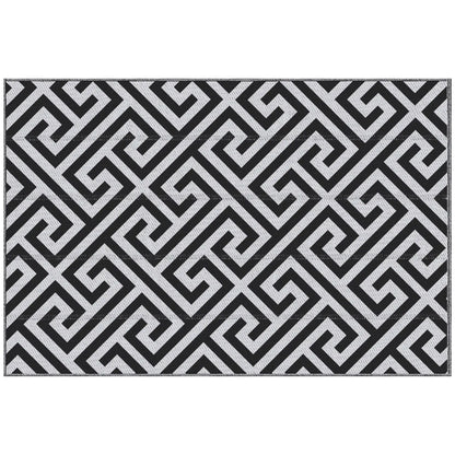 Reversible Outdoor RV Rug, 4' x 6', Patio Mat, Black & White Outdoor Reversible Rugs at Gallery Canada