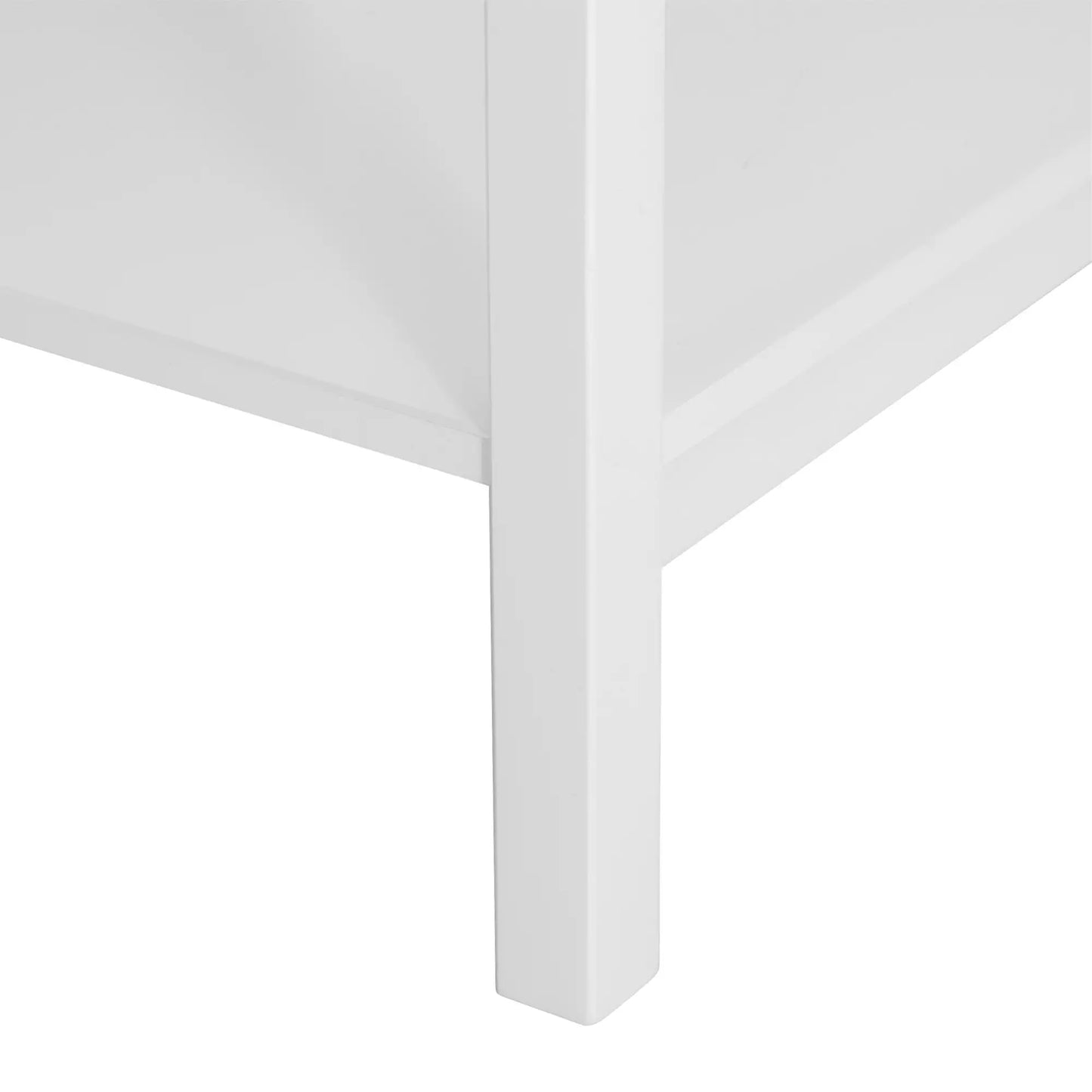 Multipurpose Bedside Table with Drawer, Storage Shelf, White Side Tables at Gallery Canada