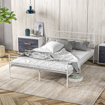 Metal Queen Platform Bed Frame with Headboard, Steel Slat Support, Underbed Storage, No Box Spring Needed, Easy Assembly Bed Frames at Gallery Canada