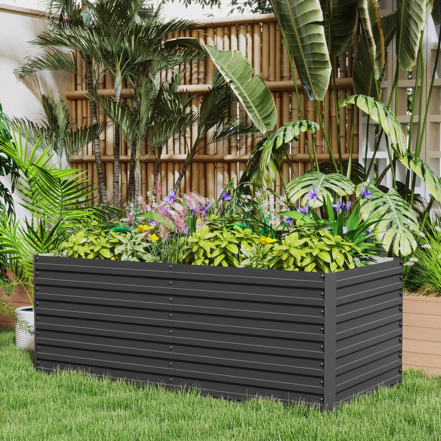 5' x 3' x 2' Raised Garden Bed, Galvanized Planter Box, Dark Grey Raised Garden Beds at Gallery Canada