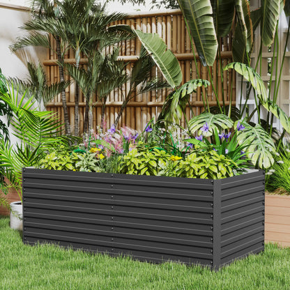 5' x 3' x 2' Raised Garden Bed, Galvanized Planter Box, Dark Grey Raised Garden Beds at Gallery Canada