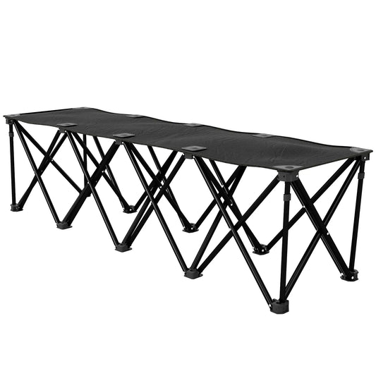 Portable 4-Seater Folding Camping Chair, Team Bench, Carry Bag Picnic Tables & Camping Chairs Black at Gallery Canada