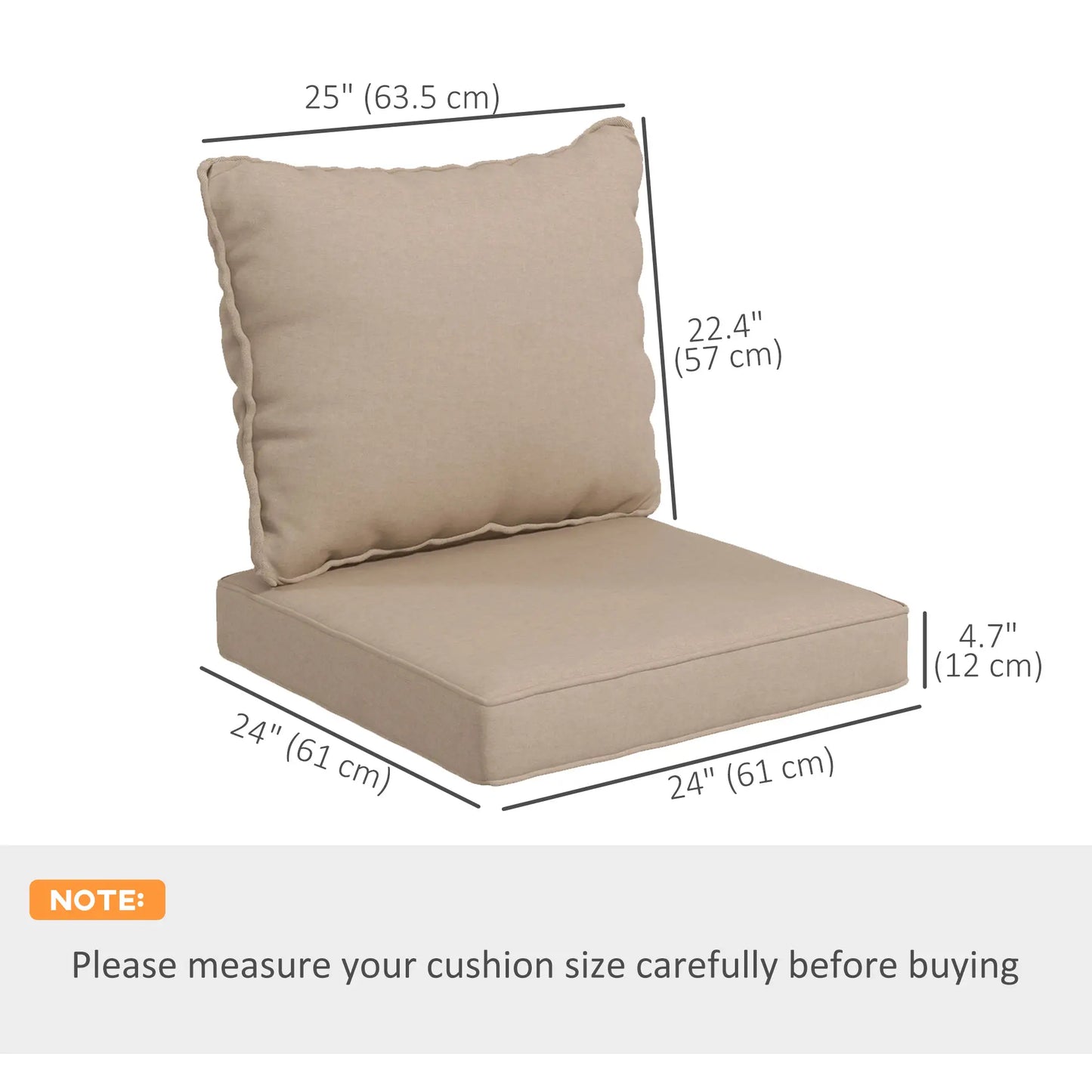 4-Piece Seat Cushion Pillows, Patio Chair Cushions Set, Beige Patio Chair Cushions at Gallery Canada