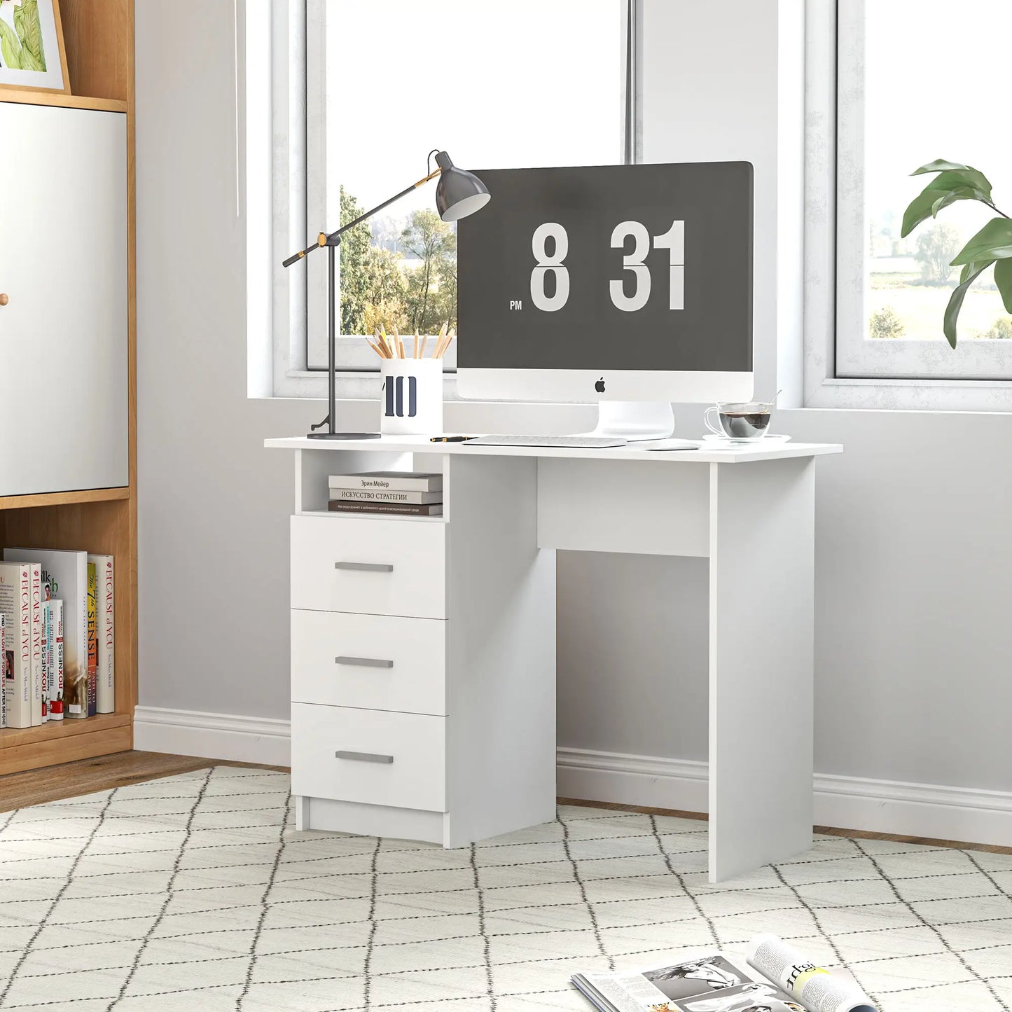 Computer Desk with Drawers, 40 Inch Home Office Desk Computer Desks at Gallery Canada