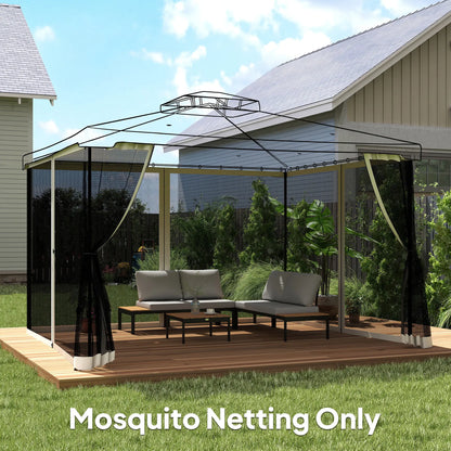 Mosquito Netting for Gazebo, 10' x 12', Cream White, Black Gazebo Sidewalls at Gallery Canada