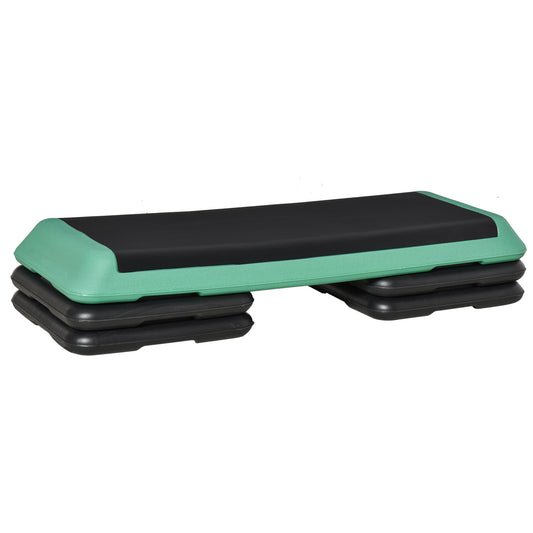 43" Adjustable Aerobic Platform Stepper 3 Level with Risers 4” 6” 8” Cardio Fitness Trainer Workout Step Home Gym Exercise, Black Green - Gallery Canada