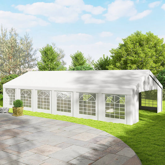 20' x 40' Party Tent, Outdoor Canopy With 12 Removable Windows Canopy Tents White at Gallery Canada