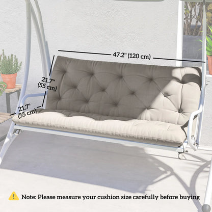 2 Seater Garden Bench Cushion, Thick Outdoor Non-Slip, 47" x 43" x 5", Light Grey Patio Chair Cushions at Gallery Canada
