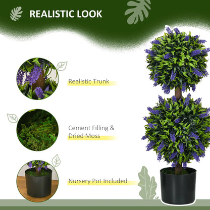 2.3ft Artificial Lavender Plants, Set of 2 with Pot, Indoor Outdoor Decor Artificial Trees at Gallery Canada