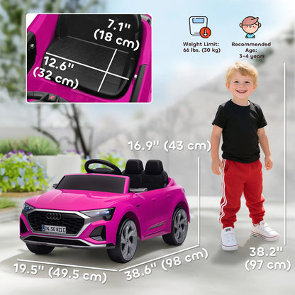 12V Kids Electric Car, Audi Q8 etron Sportback, Remote Control, Pink Electric Toy Cars at Gallery Canada