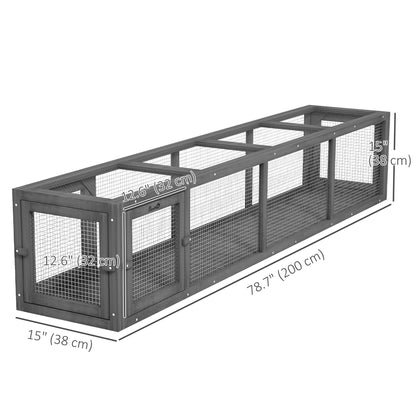 79" Long Cat Tunnel, L-Shape Extendable Design, Indoor Outdoor, Lead Grey Outdoor Cat Enclosures at Gallery Canada