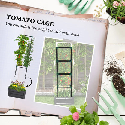Galvanized Planter Box, 4-Tier Trellis Tomato Cage, Grey Galvanized Planter Boxes at Gallery Canada
