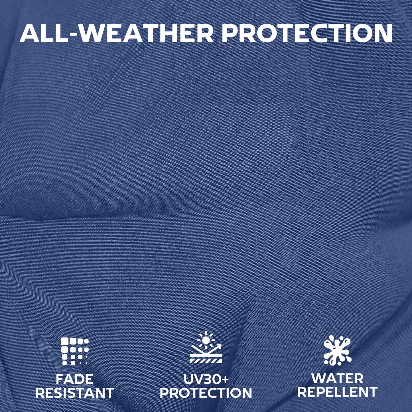 Patio Chair Cushions Set of 4, Waterproof Non-Slip, 44"x21", Navy Blue Patio Chair Cushions at Gallery Canada
