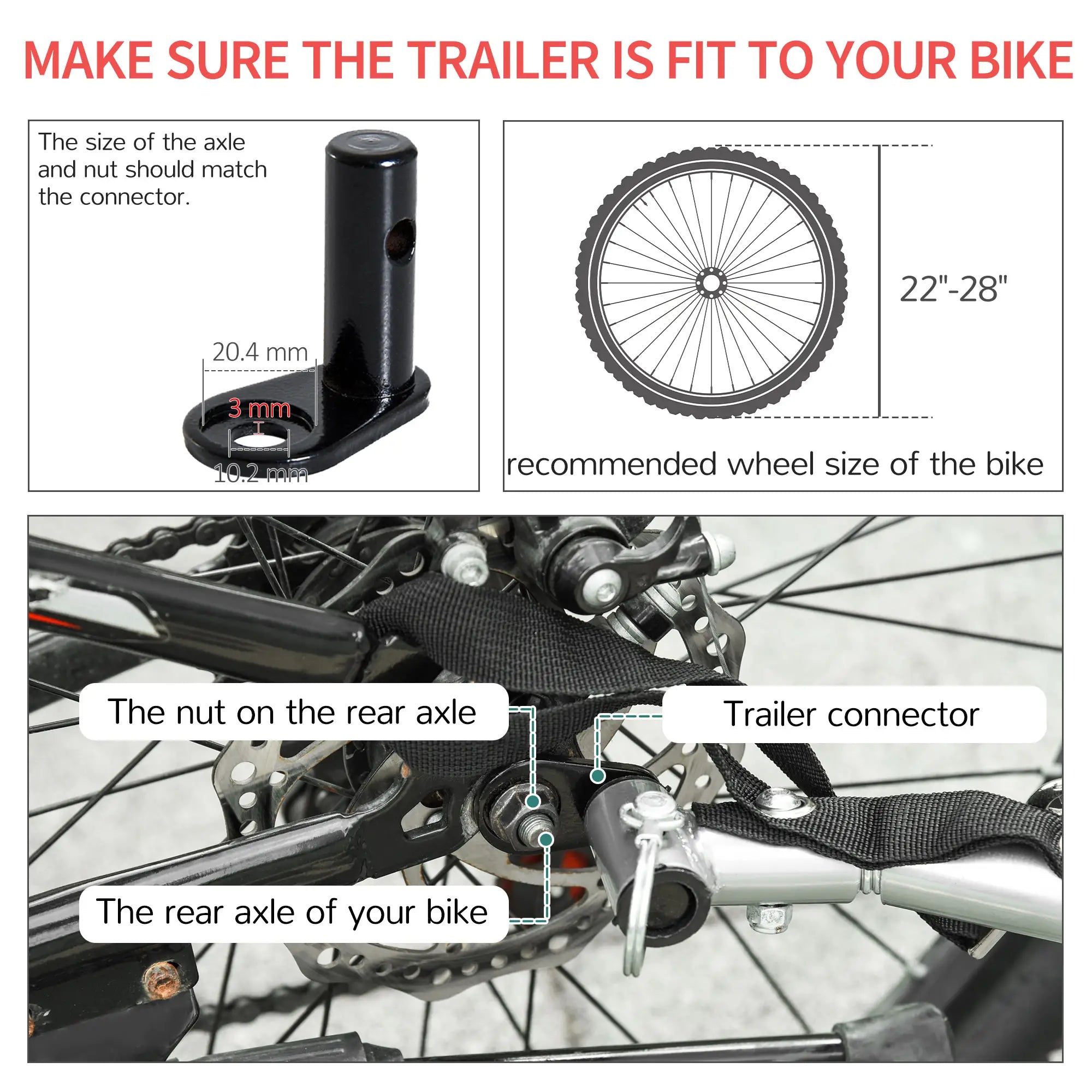 Bike Cargo Trailer, Bicycle Luggage Carrier Cart, Black, Red Bike Cargo Trailers at Gallery Canada