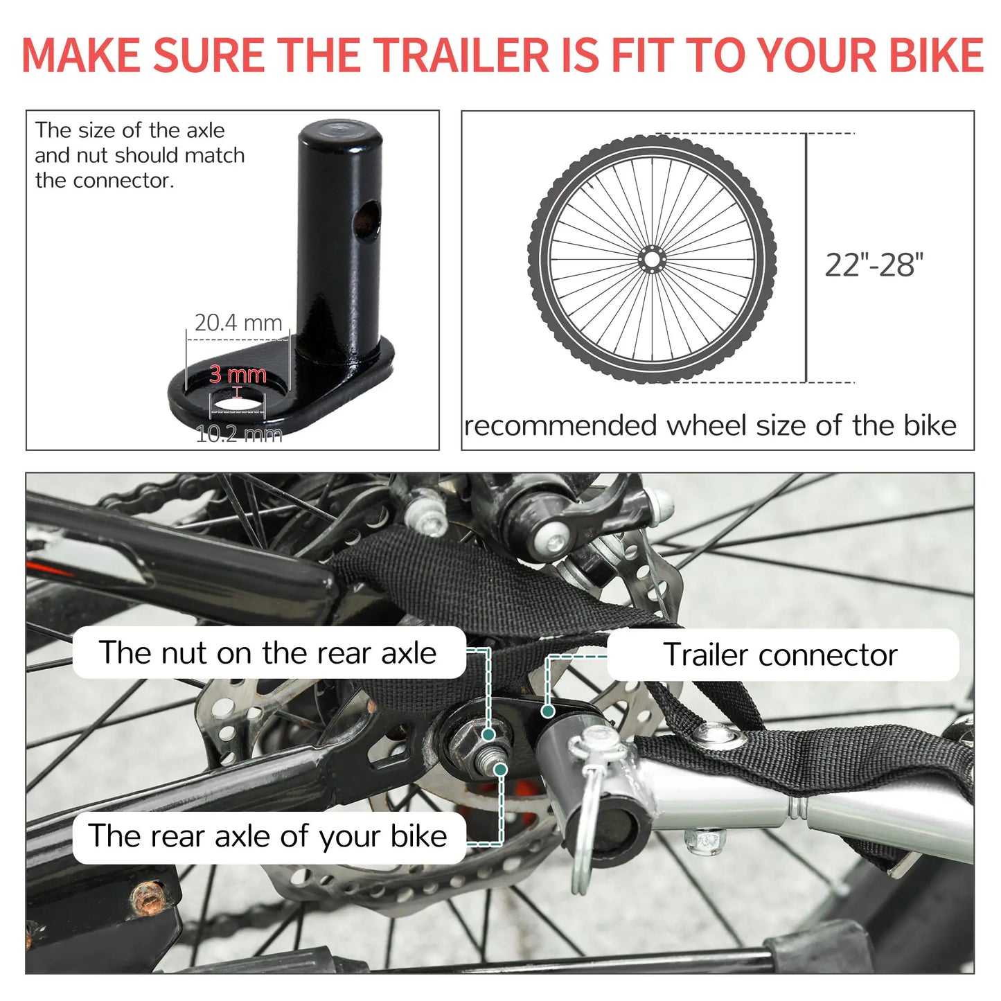 Bike Cargo Trailer, Bicycle Luggage Carrier Cart, Black, Red Bike Cargo Trailers at Gallery Canada