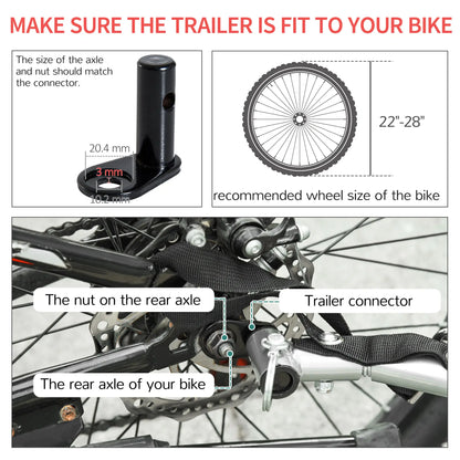 Bike Cargo Trailer, Bicycle Luggage Carrier Cart, Black, Red Bike Cargo Trailers at Gallery Canada