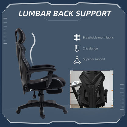 Gaming Chair, Ergonomic Computer Chair with Footrest, Headrest, Black Video Game Chairs at Gallery Canada