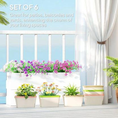 6 Pack Self Watering Flower Pots, 10.5 Inch Planter Box with Water Indicator Garden Accessories at Gallery Canada
