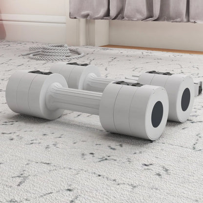 11lbs Adjustable Dumbbell Set, 12 Weight Plates, Non-Slip Handles, White Dumbbells & Barbells at Gallery Canada