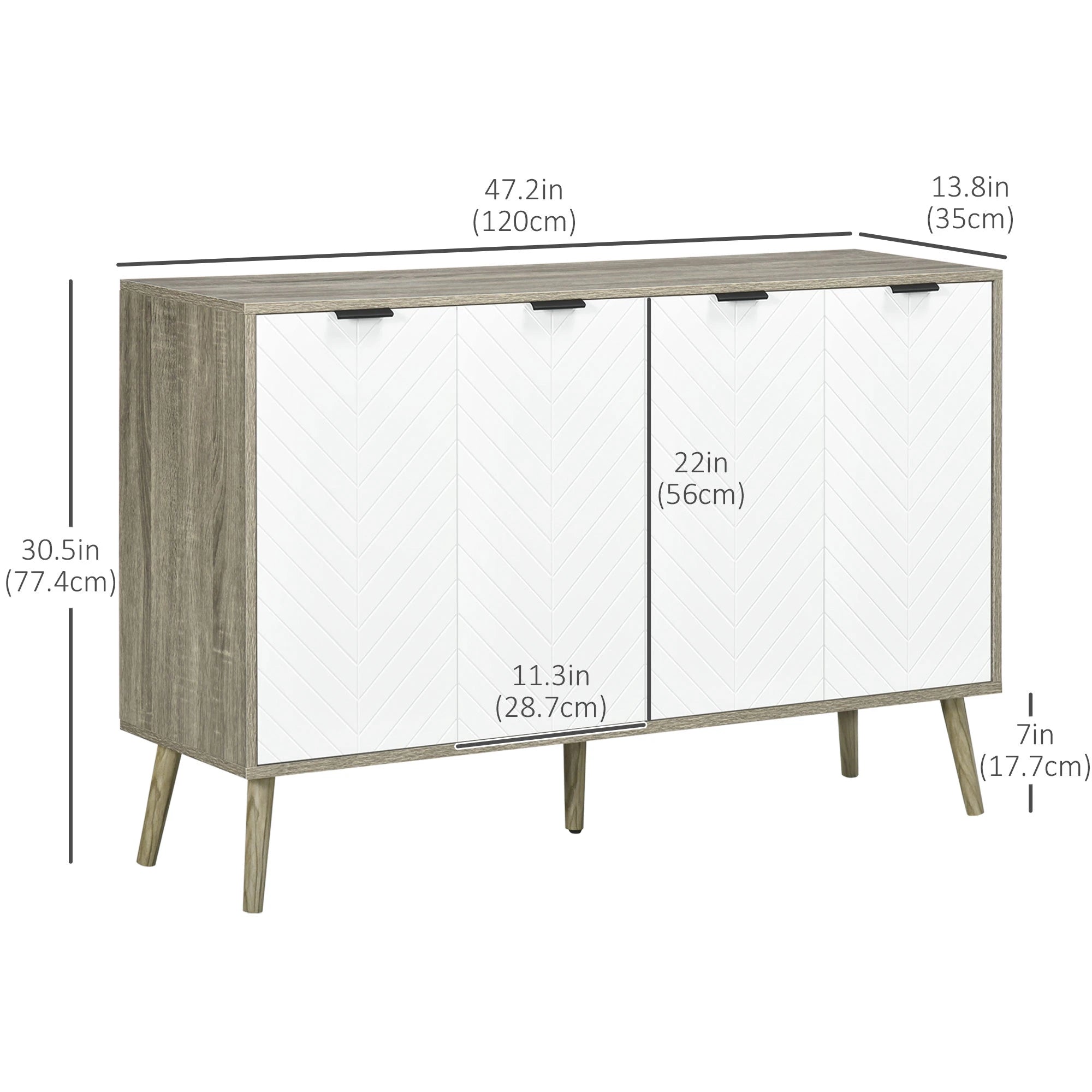 Modern Sideboard Buffet, Dining Cabinet, Adjustable Shelves, Grayish Brown Bar Cabinets at Gallery Canada