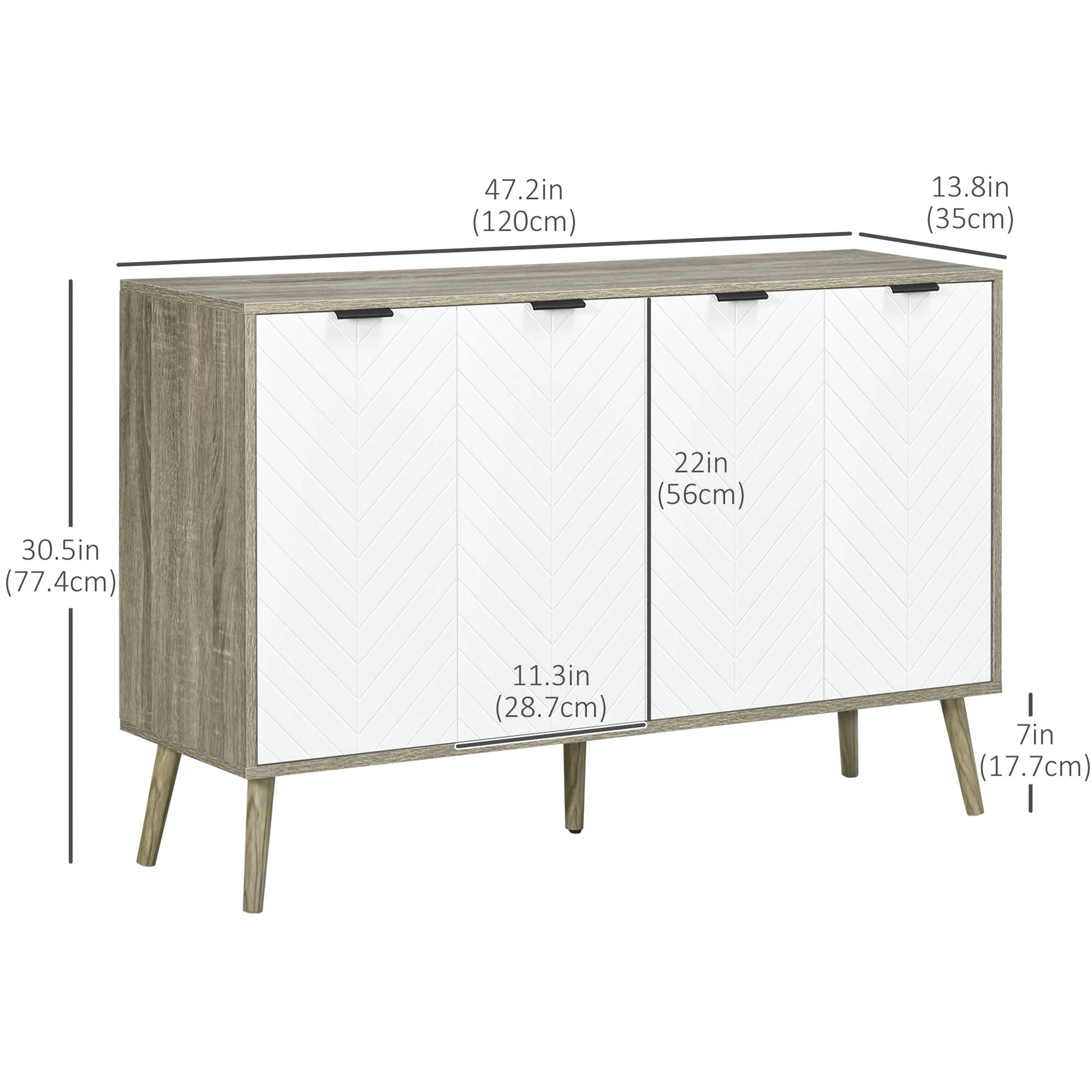 Modern Sideboard Buffet, Dining Cabinet, Adjustable Shelves, Grayish Brown Bar Cabinets at Gallery Canada