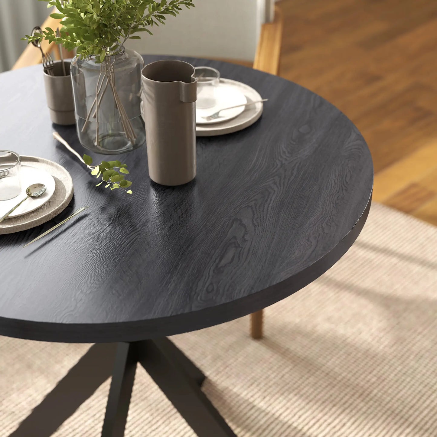 29" Round Dining Table, Steel Legs, Black Bar Tables & Dining Tables at Gallery Canada