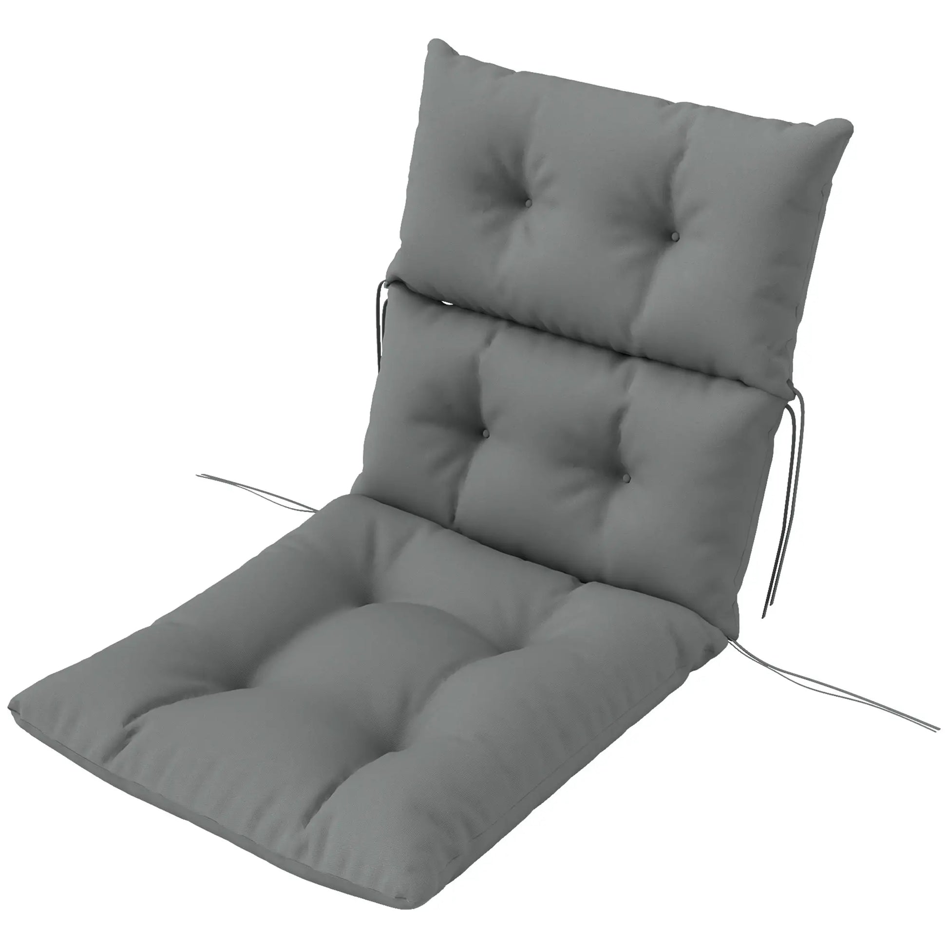 Adirondack Chair Cushion, Tufted with Ties, Non-Slip, Light Grey Patio Chair Cushions Light Grey at Gallery Canada