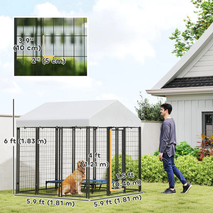 Outdoor Dog Kennel, Waterproof UV-Resistant Cover, 6 x 6 x 6 ft Houses, Kennels & Pens at Gallery Canada