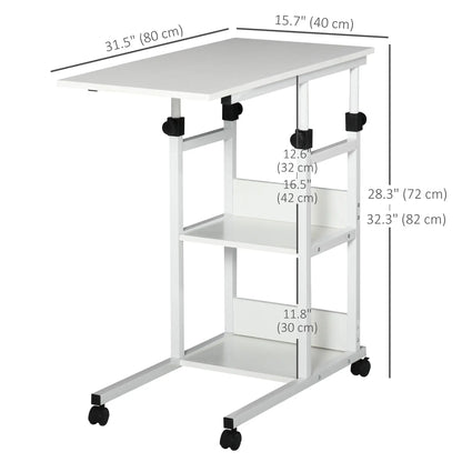 Mobile Standing Desk, Adjustable Height 31.5 inch, White Side Tables at Gallery Canada