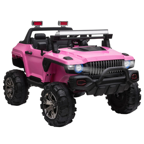 2-Seater Kids Police Car, 12V 7AH Remote Control, Pink