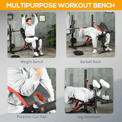 Adjustable Weight Bench With Squat Rack, Preacher Curl Pad, Leg Developer Weight Benches at Gallery Canada
