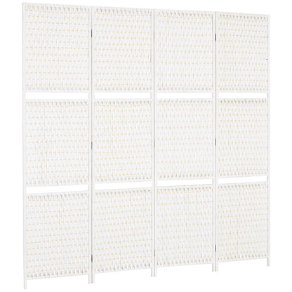 4 Panel Room Divider With Shelves, 6 FT Privacy Screen, White Room Dividers White at Gallery Canada