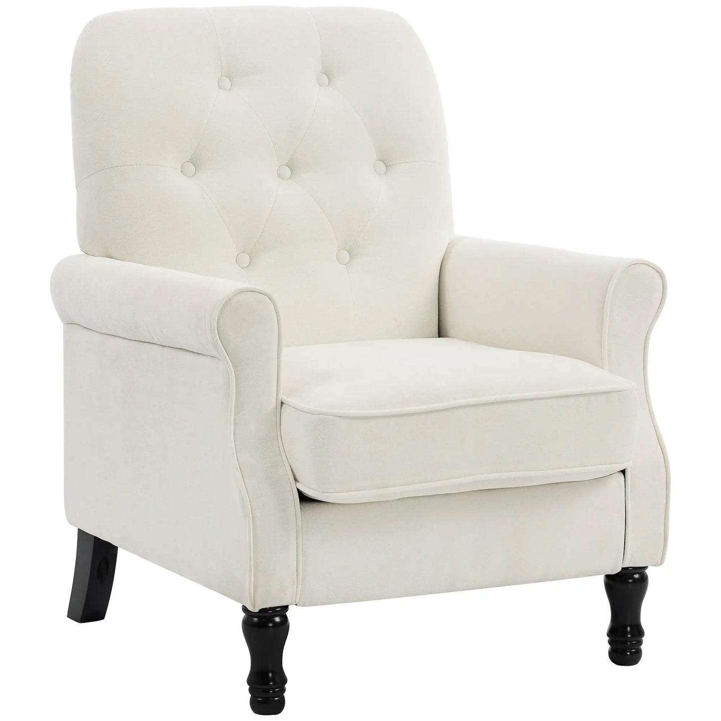 Accent Chair, Mid-Century Modern Armchair, Cream White Single Sofas Cream White, Black at Gallery Canada