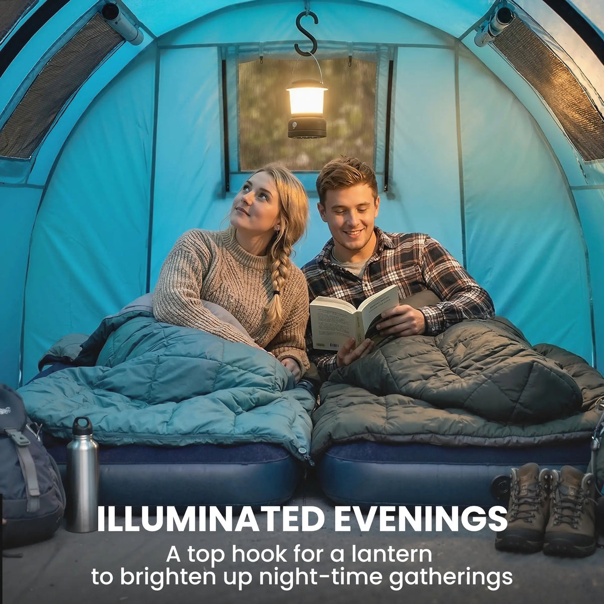 3-4 Person 2 Room Camping Tent, 3000Mm Waterproof, Sky Blue Camping Tents at Gallery Canada