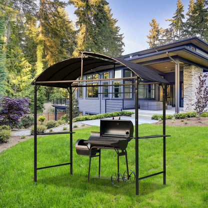 8x4ft BBQ Gazebo Tent, Metal Frame Arch Canopy, Garden Sunshade Portable Shelter BBQ Grill Gazebos at Gallery Canada