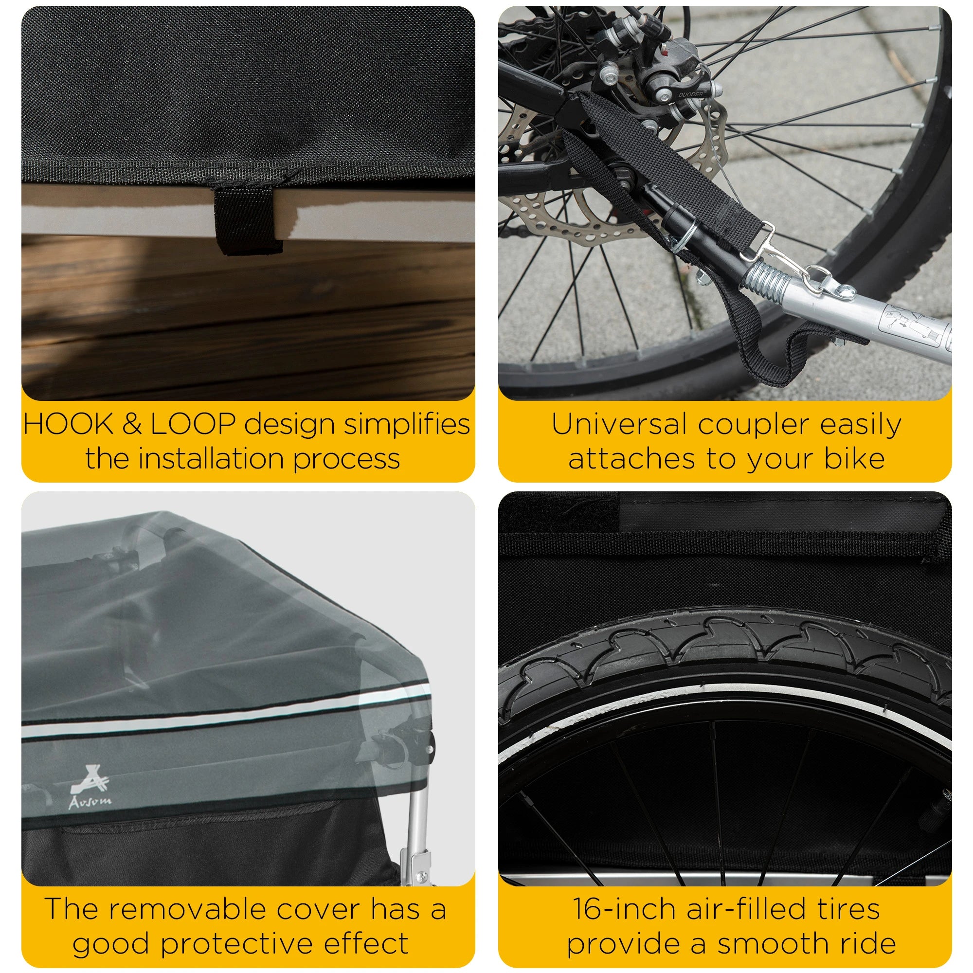 Foldable Bike Cargo Trailer, 16