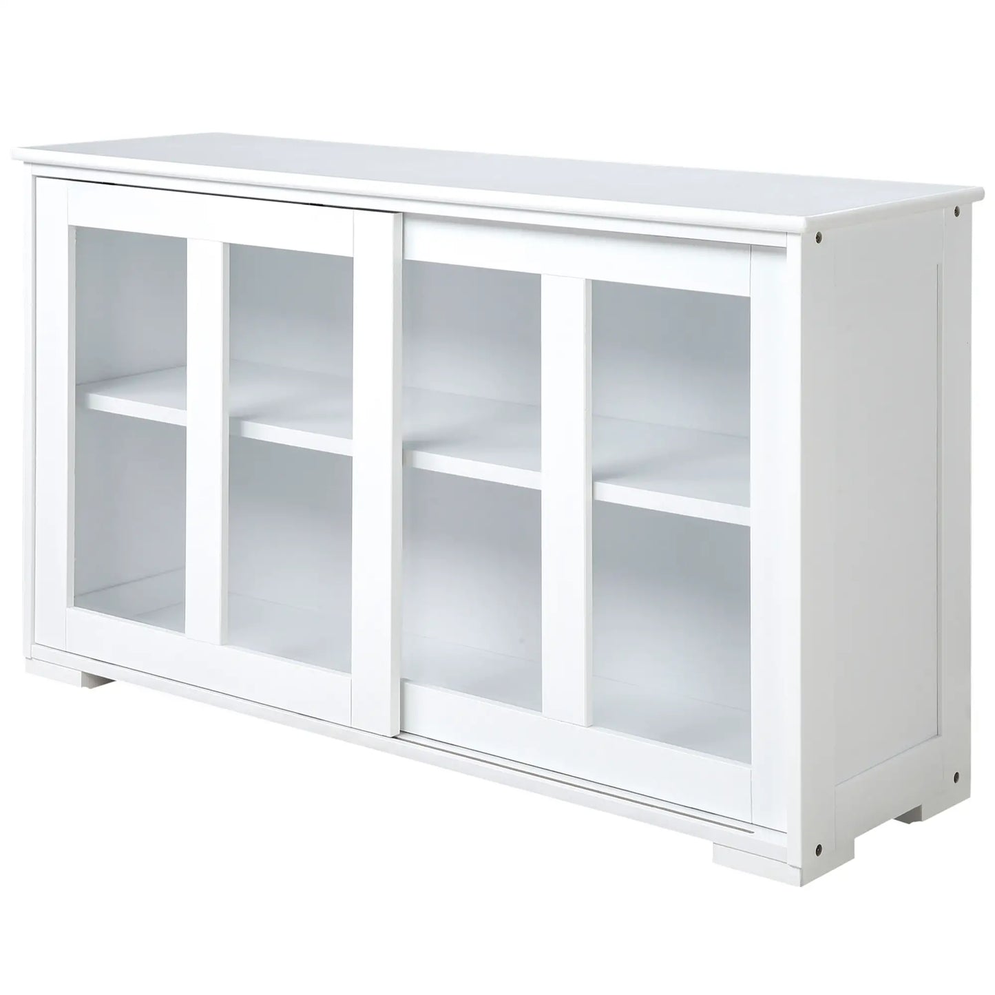 Modern Kitchen Sideboard, Stackable Storage Cabinet, Sliding Glass Door, White Bar Cabinets at Gallery Canada