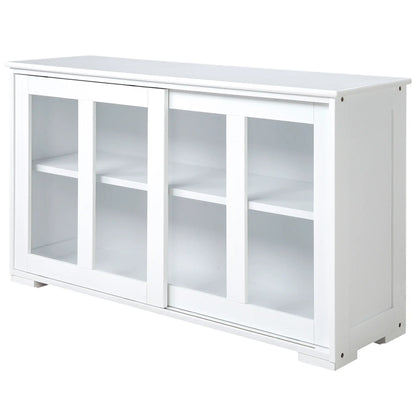 Modern Kitchen Sideboard, Stackable Storage Cabinet, Sliding Glass Door, White Bar Cabinets at Gallery Canada