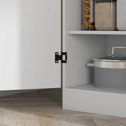 4-Door Storage Cabinet, Freestanding Pantry with Adjustable Shelves, 70", White Kitchen Pantry Cabinets at Gallery Canada