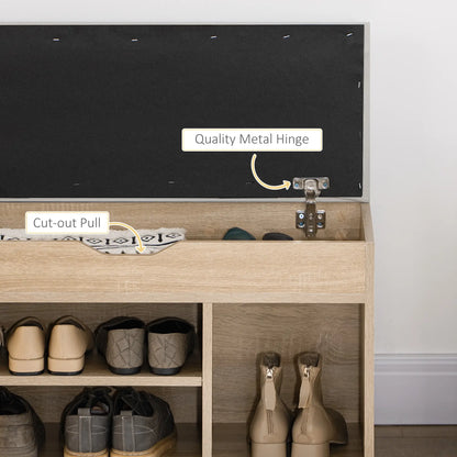 Shoe Bench with Padded Cushion, Hidden Storage, Natural Storage Ottomans & Benches at Gallery Canada