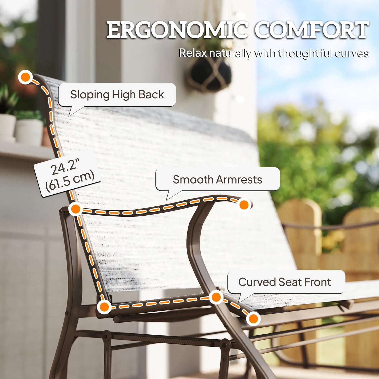 Garden Double Gliding Chair, Patio Glider, Steel Frame, Dark Grey Outdoor Gliders at Gallery Canada