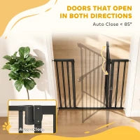 Pet Gate 30-40" W, Auto-Close, Two-Way Open, Pressure Mounted