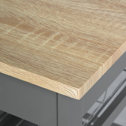 Rolling Kitchen Island Cart, Mobile Storage with Drawer, Wire Basket, Grey Kitchen Islands & Kitchen Carts at Gallery Canada